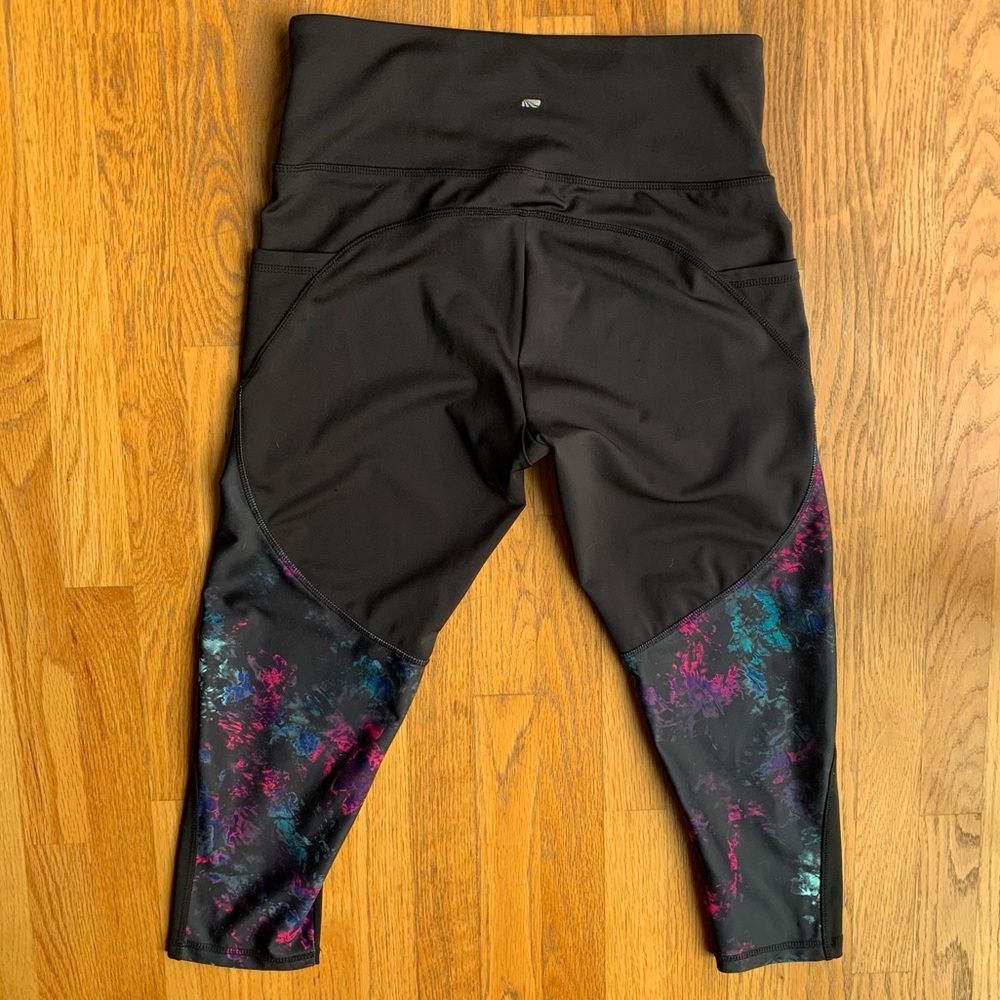Marika mesh crystal Dye Yoga Capris mckenna black purple pink - Picture 3 of 10